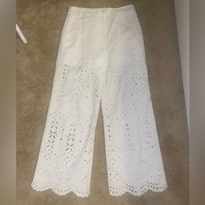 Veronica Beard White Lace Trousers